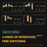 ⁦كابل شحن سريع 65 واط 4 في 1 لكافة أنواع الأجهزة طول 1 متر⁩ - الصورة ⁦9⁩