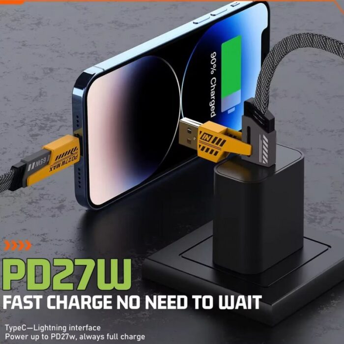 ⁦كابل شحن سريع 65 واط 4 في 1 لكافة أنواع الأجهزة طول 1 متر⁩ - الصورة ⁦10⁩