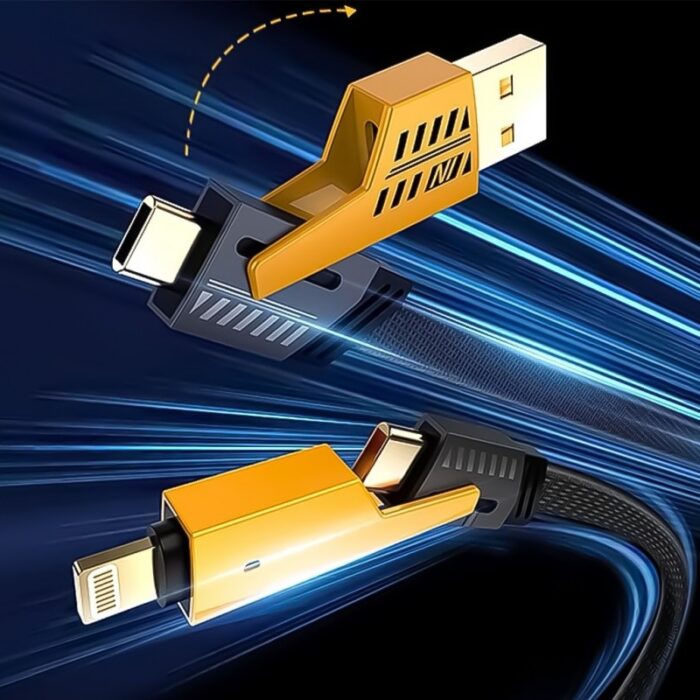 ⁦كابل شحن سريع 65 واط 4 في 1 لكافة أنواع الأجهزة طول 1 متر⁩ - الصورة ⁦12⁩