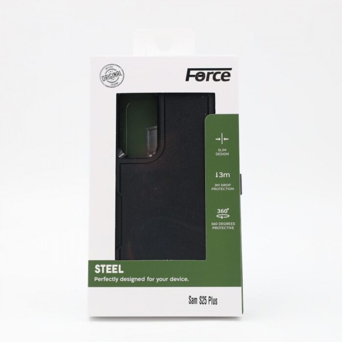 ⁦Force Steel Defender phone cover Samsung S25 Plus - BLACK⁩ - الصورة ⁦2⁩