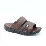 ⁦شبشب جلد طبيعي من SABATO للرجال لون بني محروق⁩ - الصورة ⁦3⁩