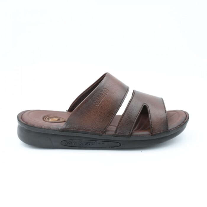 ⁦شبشب جلد طبيعي من SABATO للرجال لون بني محروق⁩ - الصورة ⁦4⁩