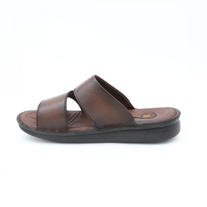 ⁦شبشب جلد طبيعي من SABATO للرجال لون بني محروق⁩ - الصورة ⁦5⁩