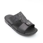 شبشب جلد طبيعي من SABATO للرجال لون أسود