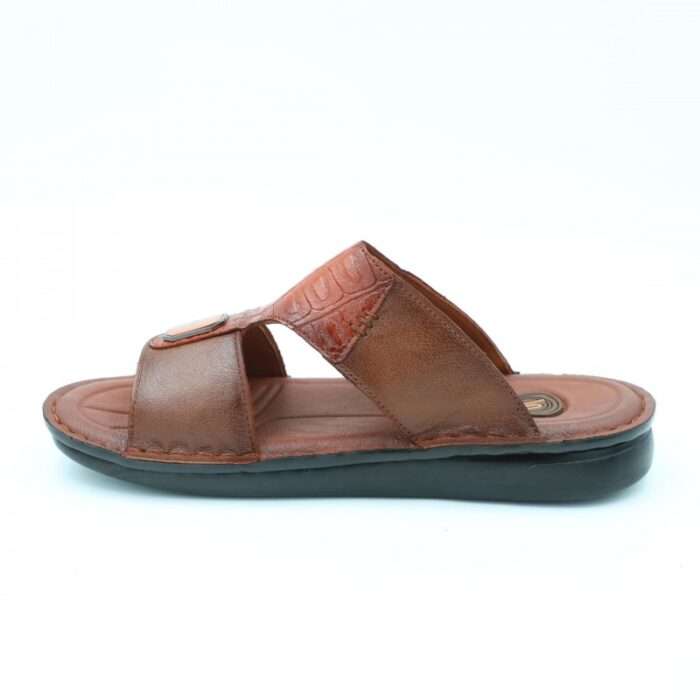 ⁦شبشب جلد طبيعي من SABATO للرجال لون عسلي⁩ - الصورة ⁦5⁩