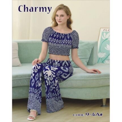 ملابس بيتية للنساء قطعتين لون كحلي