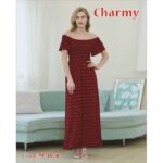 فستان بيتي طويل للنساء لون أحمر