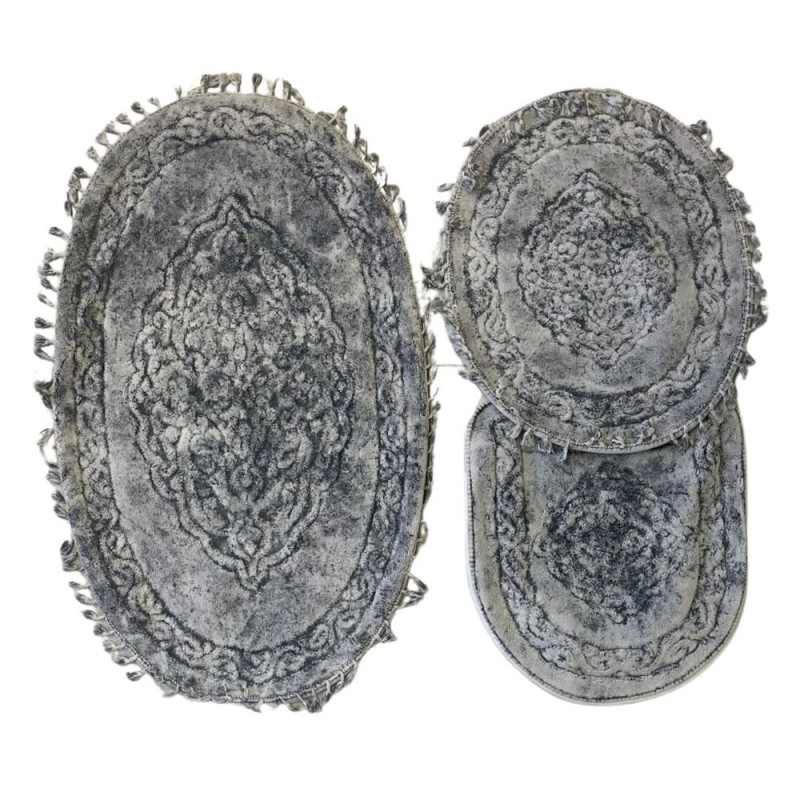 ⁦طقم حمام 3 قطع لون سكني فاتح ثقيل⁩ - الصورة ⁦1⁩