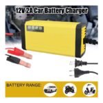 شاحن بطارية 12 فولت للسيارة والدراجة النارية مع شاشة LCD لعرض الجهد والتيار والحرارة وسعة البطارية