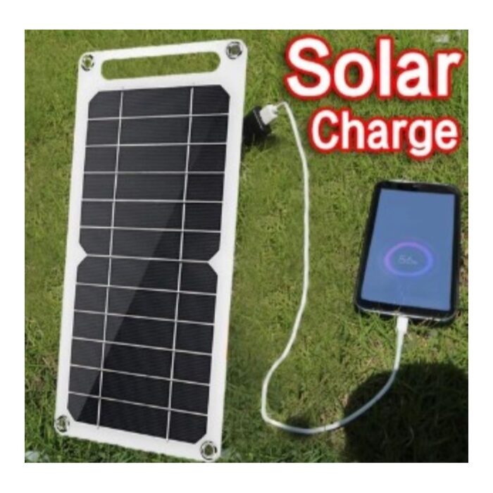 ⁦لوحة شحن شمسية خارجية صغيرة مزود طاقة بمنفذ USB بقوة 2 واط 5 فولت- محمولة - تستخدم كباور بانك لشحن الجوال منفذ Type C خفيفة الوزن⁩ - الصورة ⁦2⁩