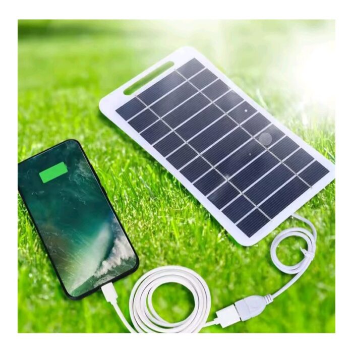 ⁦لوحة شحن شمسية خارجية صغيرة مزود طاقة بمنفذ USB بقوة 2 واط 5 فولت- محمولة - تستخدم كباور بانك لشحن الجوال منفذ Type C خفيفة الوزن⁩ - الصورة ⁦3⁩