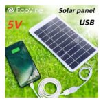 ⁦لوحة شحن شمسية خارجية صغيرة مزود طاقة بمنفذ USB بقوة 2 واط 5 فولت- محمولة - تستخدم كباور بانك لشحن الجوال منفذ Type C خفيفة الوزن⁩ - الصورة ⁦5⁩