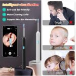 ⁦مزيل شمع الأذن اللاسلكي منظار الأذن مع إضاءة LED ذات كاميرا صغيرة مع عدة رؤوس -يعمل بالشحن ويمكن تنظيفه بالماء⁩ - الصورة ⁦3⁩