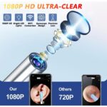 ⁦مزيل شمع الأذن اللاسلكي منظار الأذن مع إضاءة LED ذات كاميرا صغيرة مع عدة رؤوس -يعمل بالشحن ويمكن تنظيفه بالماء⁩ - الصورة ⁦4⁩