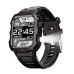 ⁦ساعة ذكية عسكرية للرجال بشاشة لمس 1.7 إنش - مزودة بكشاف- مثالية للمكالمات وتتبع اللياقة والتمارين الرياضية وضغط الدم⁩ - الصورة ⁦2⁩