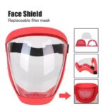 قناع حماية شفاف كامل للوجه قابل لإعادة الاستخدام مضاد للغبار والضباب للاستخدام في الأعمال اليدوية أو أثناء قص العشب أو في المطبخ مع فلتر