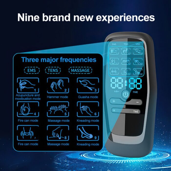 ⁦جهاز تحفيز العضلات الكهربائي EMS ذات شاشة LCD و6 مستويات مساج - خفيف الوزن ومحمول - مع 10 لزقات⁩ - الصورة ⁦4⁩