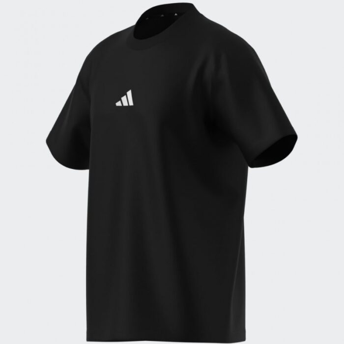 ⁦adidas Men's Essentials Small Logo Single Jersey T-Shirt- Black⁩ - الصورة ⁦15⁩