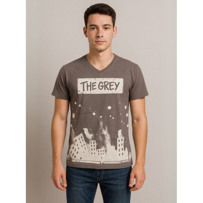 103384632_686665c396195 بلوزة شبابية تي شيرت قبه vلون سكني غامق - الصورة 1