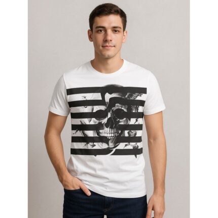 بلوزه شبابيه تي شيرت لون ابيض