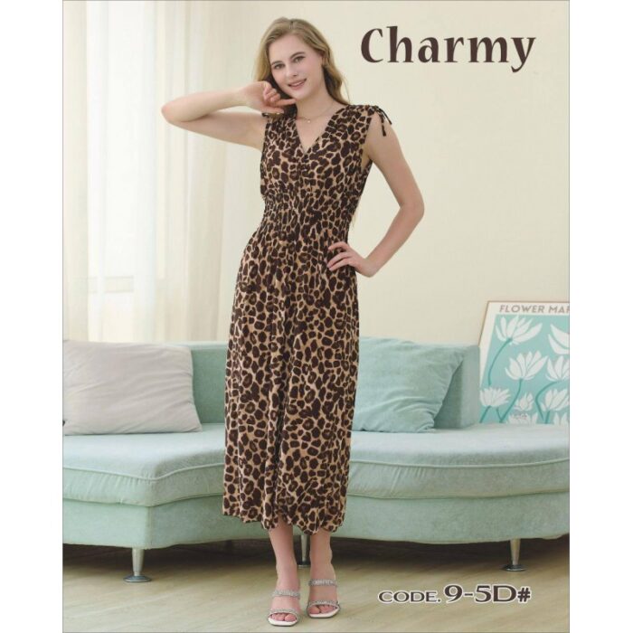 103385442_6863598b7fb84 فستان بيتي للنساء طويل لون بني - الصورة 1