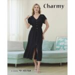 فستان بيتي للنساء طويل لون أسود