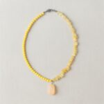 ⁦سنسال ميكس حجر الفيروز الأصفر مع حجر العقيق الطبيعي ( صناعة يدوية )⁩ - الصورة ⁦2⁩