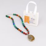 سنسال حجر العقيق مع حجر الملكيت ( صناعة يدوية )