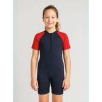 ملابس أطفال للسباحة لون كحلي و أحمر