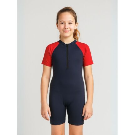 ملابس أطفال للسباحة لون كحلي و أحمر