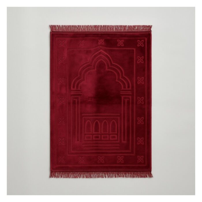 103385521_686a5a7c89838 سجادة صلاة مخمل ثقيلة 120 * 80 سم لون خمري - الصورة 1