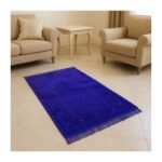 ⁦سجادة صلاة مخمل ثقيلة 120 * 80 سم لون نيلي⁩ - الصورة ⁦3⁩