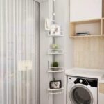 ⁦Adjustable Multi Home Corner Shelf Organizer-زاوية حمام ستانلس مع 4 رفوف بلاستيك⁩ - الصورة ⁦4⁩