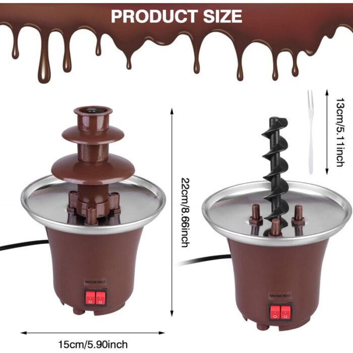 ⁦Chocolate Fondue Fountain-نافورة شوكولاتة فوندو صغيرة حرارية 
كهربائية⁩ - الصورة ⁦3⁩