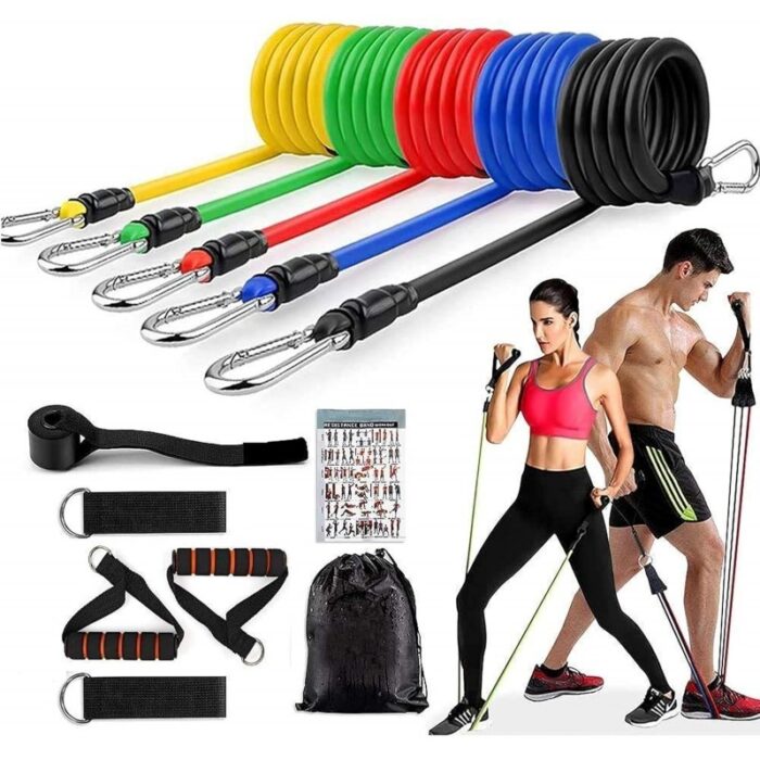 ⁦Power resistance bands set-مجموعة الحبال المطاطية للتمارين الرياضية⁩ - الصورة ⁦4⁩