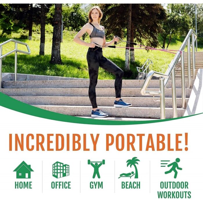 ⁦Power resistance bands set-مجموعة الحبال المطاطية للتمارين الرياضية⁩ - الصورة ⁦6⁩