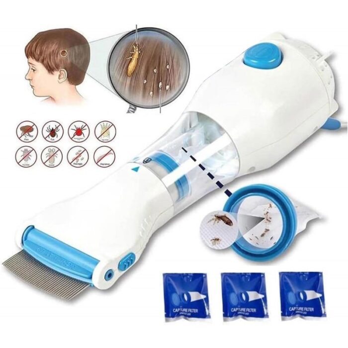 Electric Comb For Removing Lice-مشط القمل الكهربائي V-Comb لتنظيف شعر الاطفال - Image 8