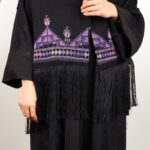 ⁦شال لون أسود كتف قماش بنما تطريز نهدي⁩ - الصورة ⁦4⁩