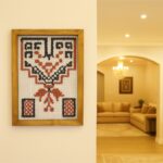 برواز شبك حجم كبير تطريز فلاحي قبة ثوب لون نهدي وسكني