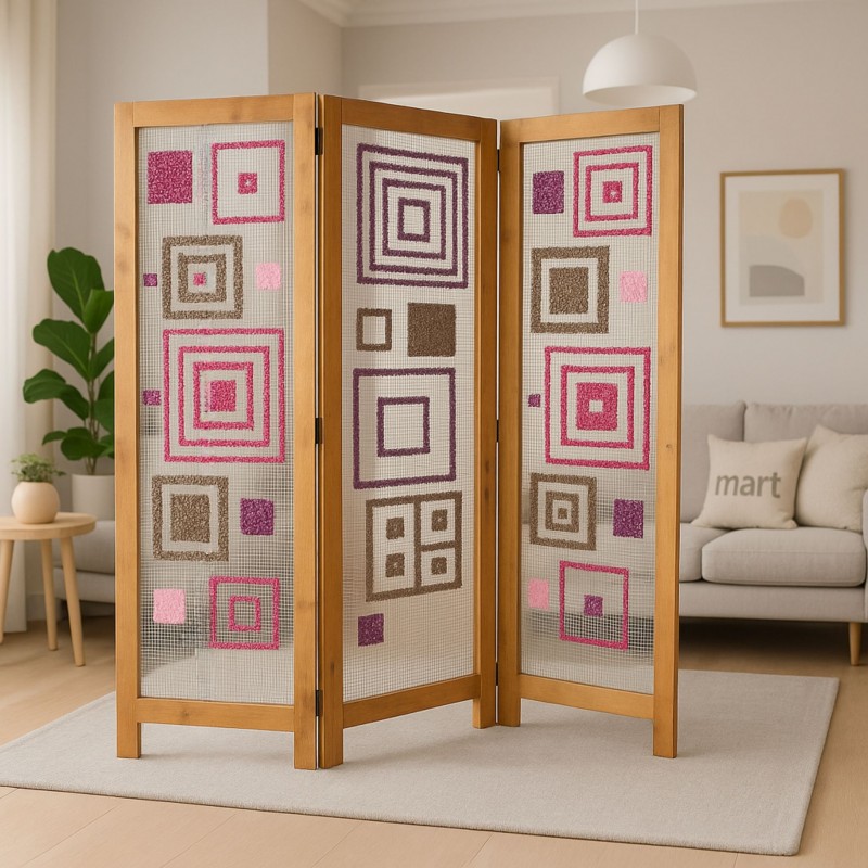 ⁦فاصل خشبي أو ستارة خشبية متحركة تطريز فلاحي⁩ - الصورة ⁦1⁩