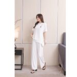 بيجامة ستاتية لون أبيض One Size