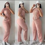 بيجامة ستاتية لون زهري One Size