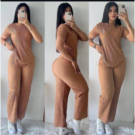 بيجامة ستاتية لون بني One Size