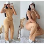 بيجامة ستاتية لون بيج One Size