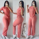 بيجامة ستاتية لون بطيخي One Size