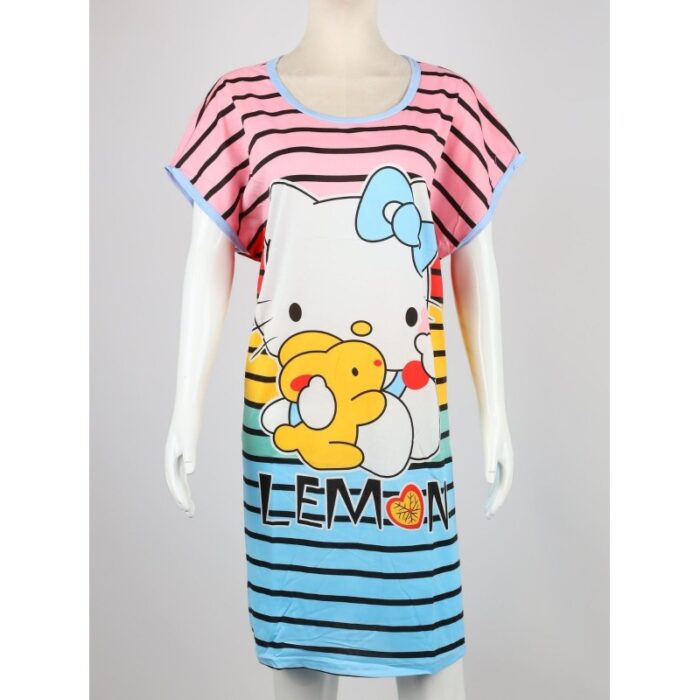 ⁦قميص نوم لون زهري مخطط⁩ - الصورة ⁦2⁩