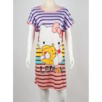 قميص نوم لون بنفسجي مخطط