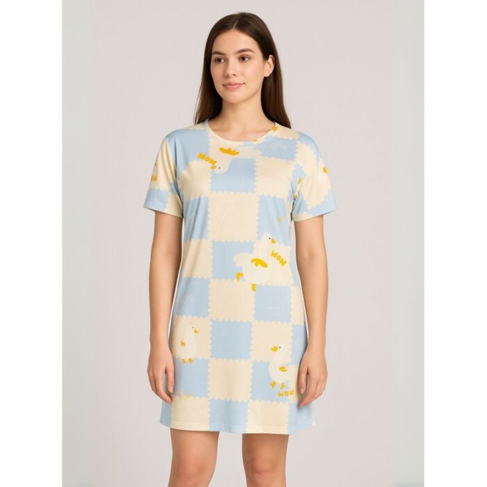 ⁦قميص نوم لون أزرق مربعات⁩ - الصورة ⁦4⁩