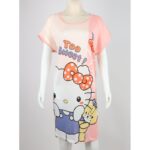 قميص نوم لون زهري بتصميم قط