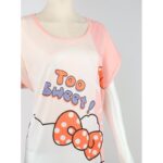 ⁦قميص نوم لون زهري بتصميم قط⁩ - الصورة ⁦3⁩